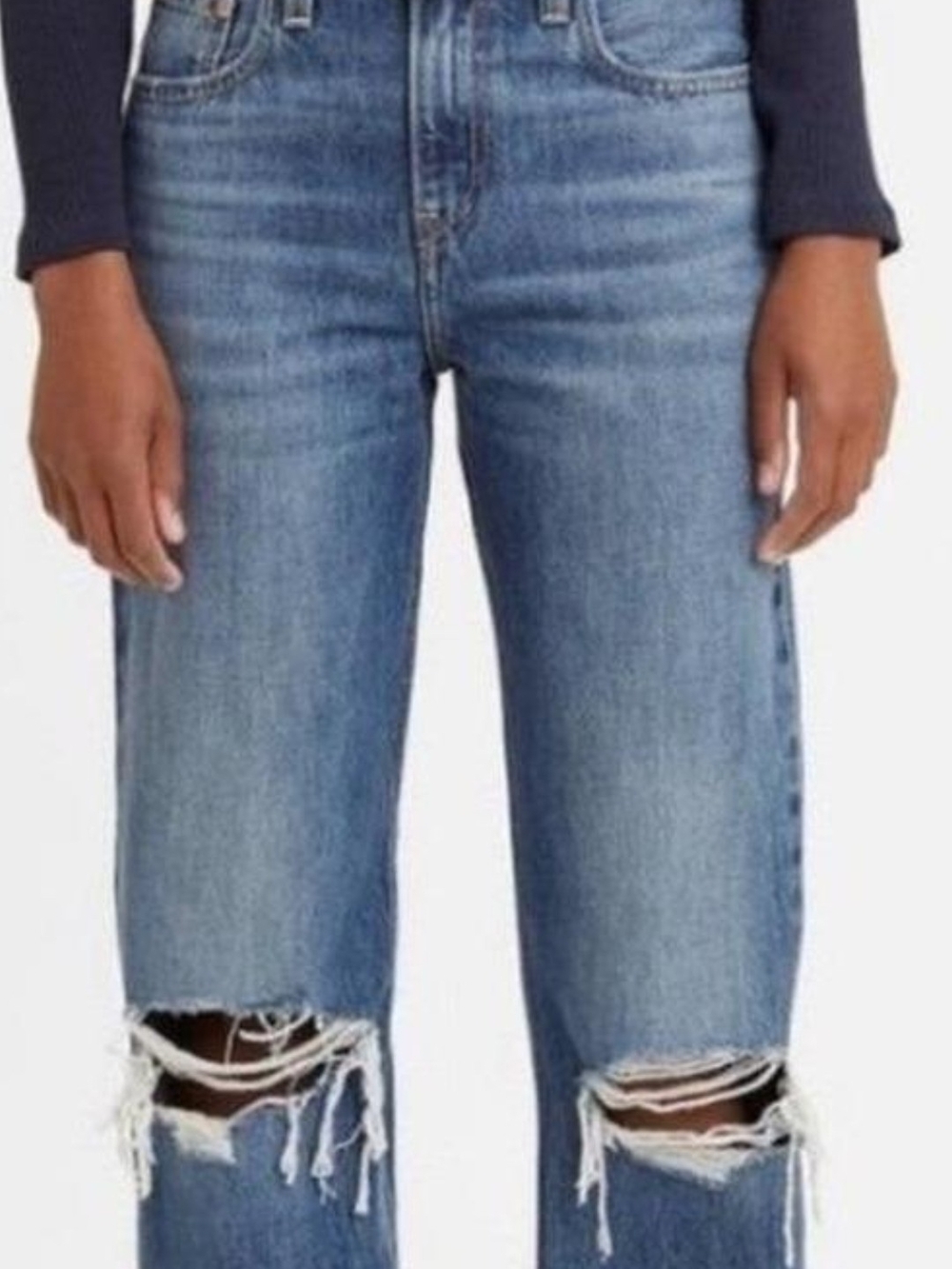 Levi's Low PRO STRAIGHT Distressed Light Blue Boyfriend Jeans